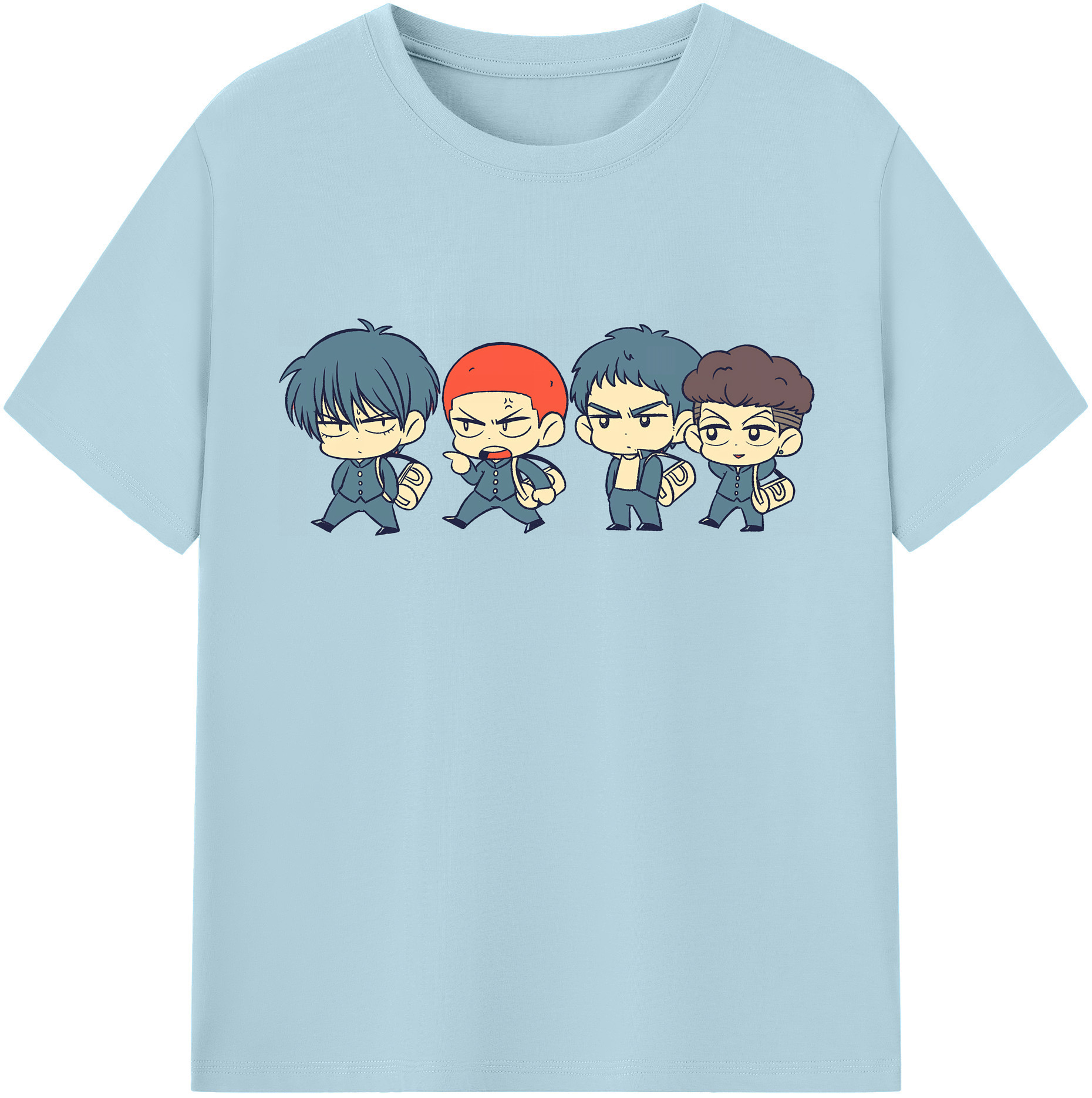 SLAM DUNK／スラムダンク 綿100％半袖Tシャツ（フロントプリント）